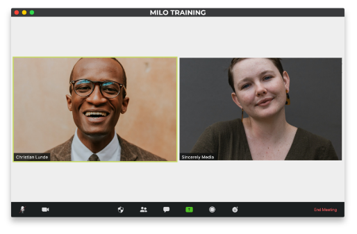 Milo Training Zoom Mockup